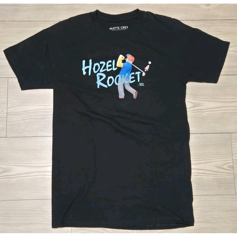 Matte‎ Grey T-Shirt Mens Size Small Black Hozel Rocket Golf Shirt Hais Of Grey